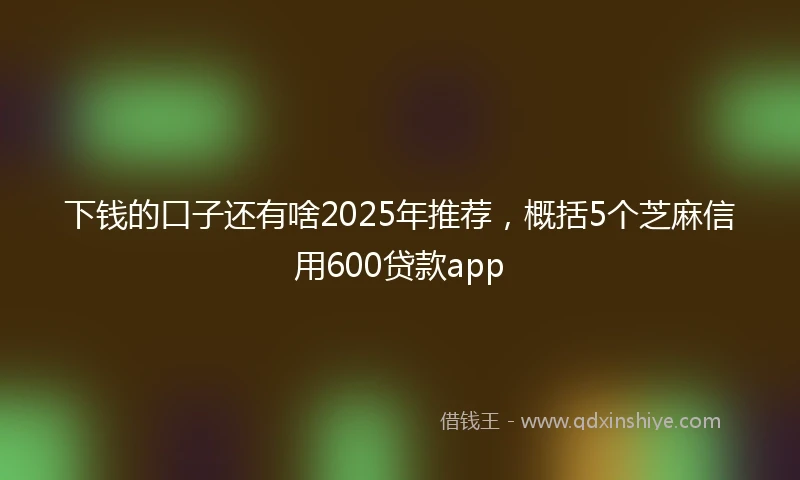 下钱的口子还有啥2025年推荐，概括5个芝麻信用600贷款app