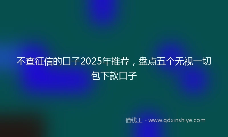 不查征信的口子2025年推荐，盘点五个无视一切包下款口子