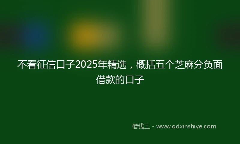 不看征信口子2025年精选，概括五个芝麻分负面借款的口子