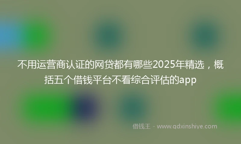 不用运营商认证的网贷都有哪些2025年精选，概括五个借钱平台不看综合评估的app