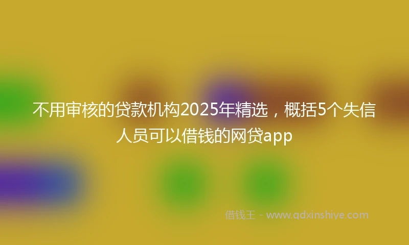 不用审核的贷款机构2025年精选，概括5个失信人员可以借钱的网贷app