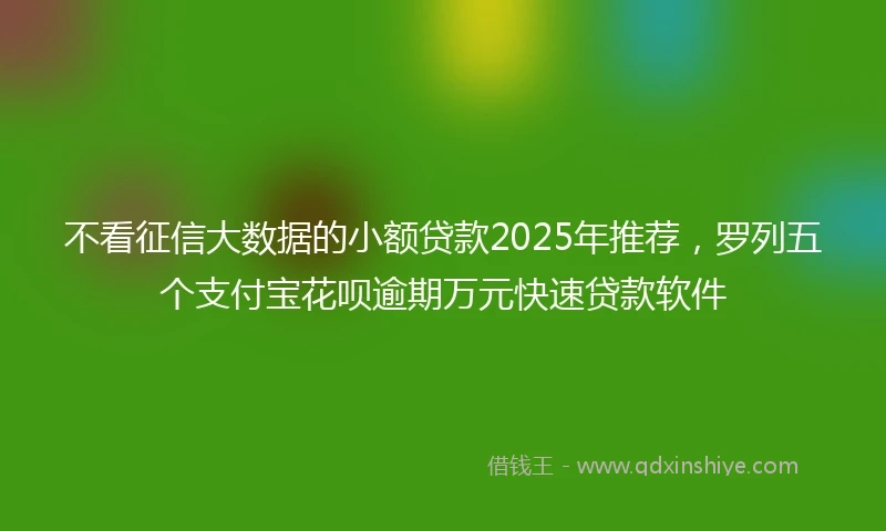 不看征信大数据的小额贷款2025年推荐，罗列五个支付宝花呗逾期万元快速贷款软件