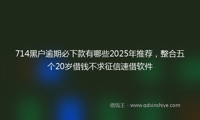 714黑户逾期必下款有哪些2025年推荐，整合五个20岁借钱不求征信速借软件