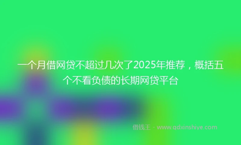 一个月借网贷不超过几次了2025年推荐，概括五个不看负债的长期网贷平台