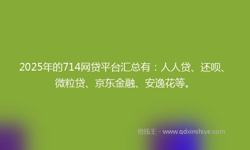 2025年的714网贷平台汇总有：人人贷、还呗、微粒贷、京东金融、安逸花等。