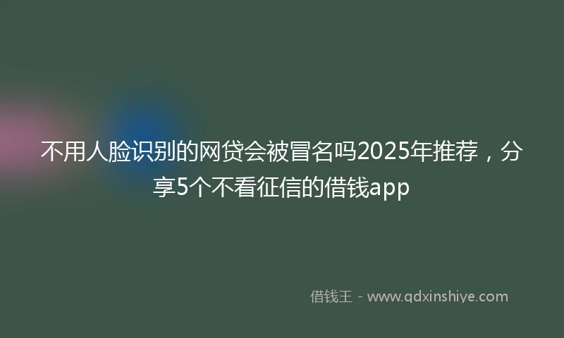 不用人脸识别的网贷会被冒名吗2025年推荐，分享5个不看征信的借钱app