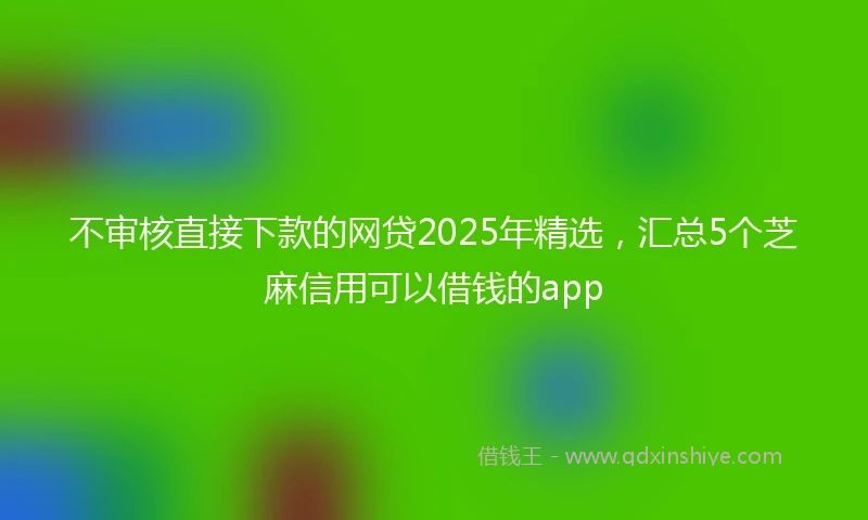 不审核直接下款的网贷2025年精选,汇总5个芝麻信用可以借钱的app
