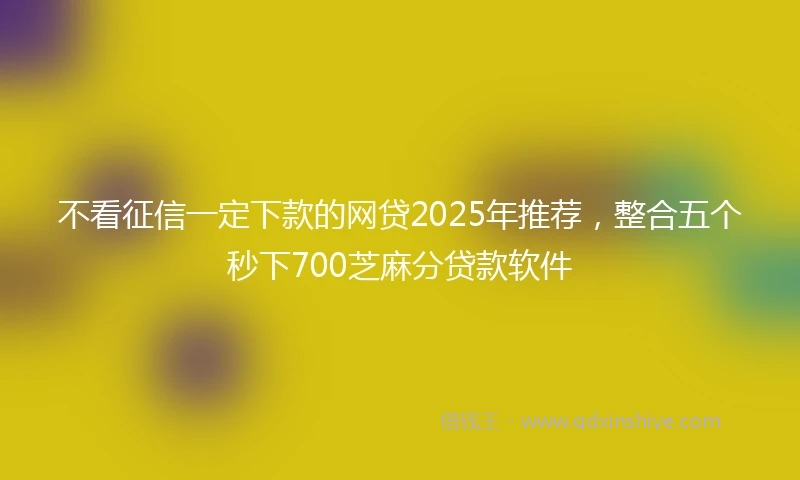 不看征信一定下款的网贷2025年推荐，整合五个秒下700芝麻分贷款软件