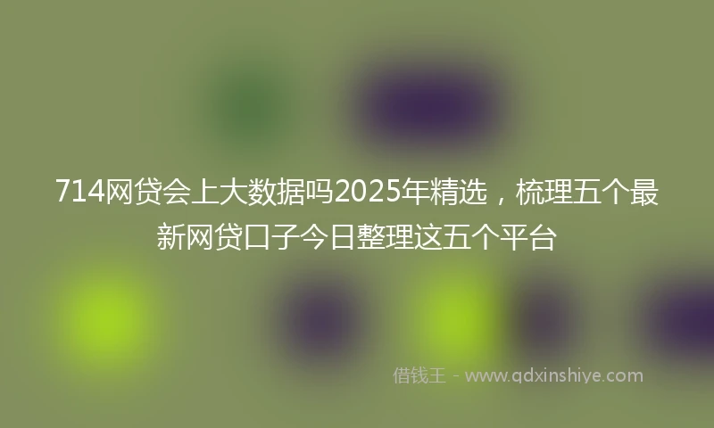 714网贷会上大数据吗2025年精选，梳理五个最新网贷口子今日整理这五个平台