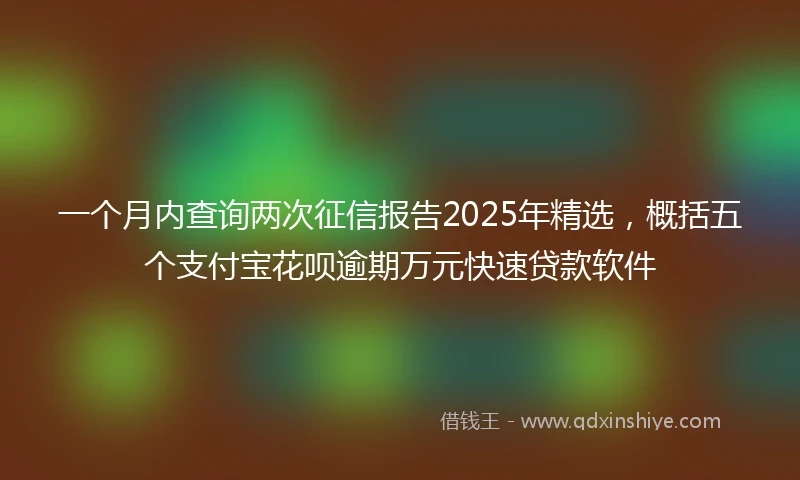 一个月内查询两次征信报告2025年精选，概括五个支付宝花呗逾期万元快速贷款软件