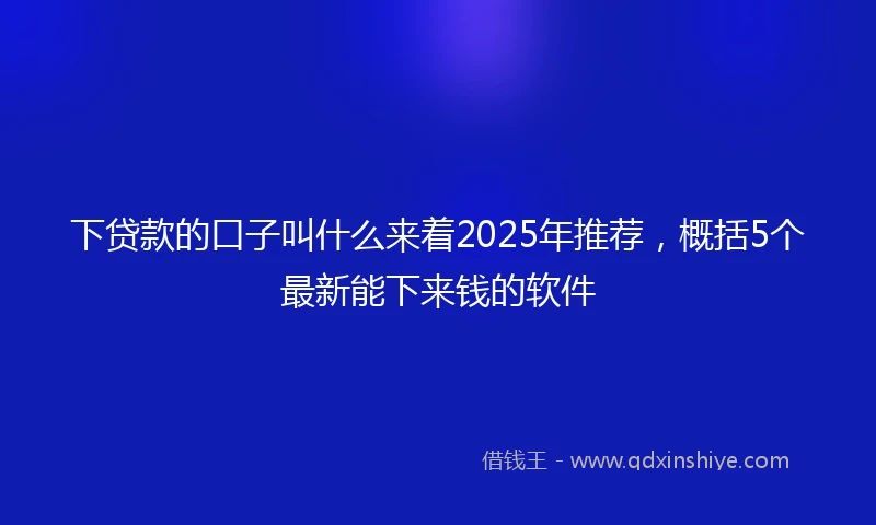 下贷款的口子叫什么来着2025年推荐，概括5个最新能下来钱的软件