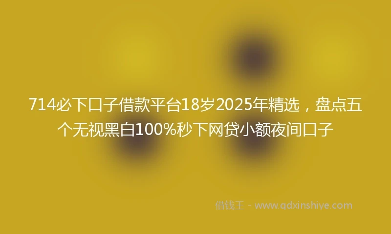 714必下口子借款平台18岁2025年精选，盘点五个无视黑白100%秒下网贷小额夜间口子