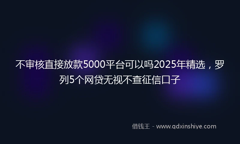 不审核直接放款5000平台可以吗2025年精选，罗列5个网贷无视不查征信口子
