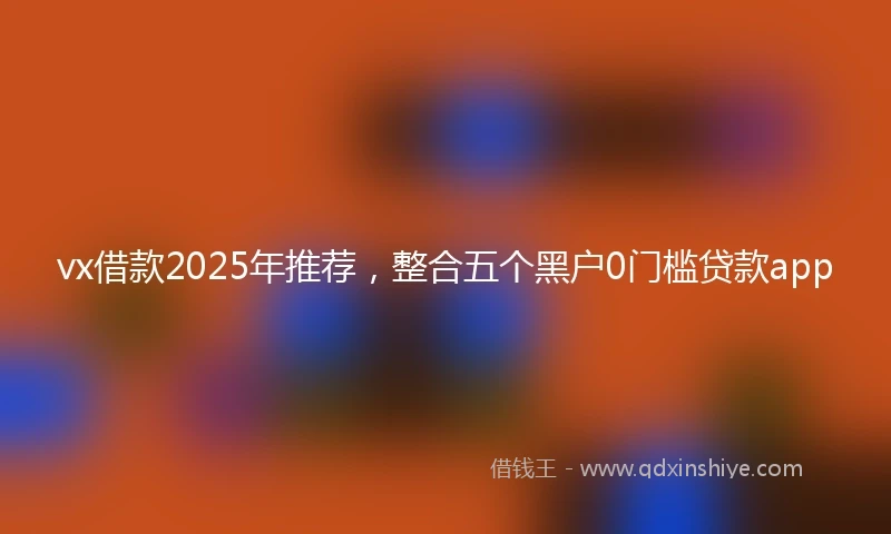 vx借款2025年推荐，整合五个黑户0门槛贷款app