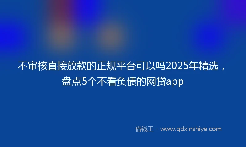 不审核直接放款的正规平台可以吗2025年精选，盘点5个不看负债的网贷app