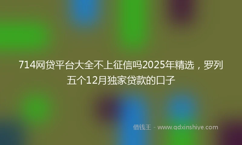 714网贷平台大全不上征信吗2025年精选，罗列五个12月独家贷款的口子