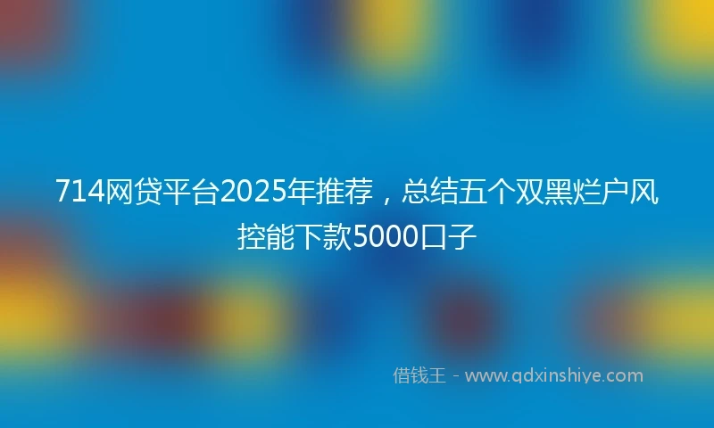 714网贷平台2025年推荐,总结五个双黑烂户风控能下款5000口子