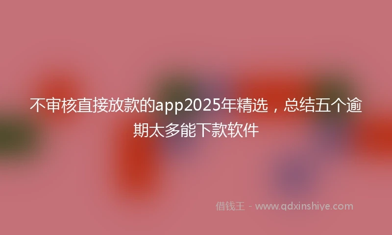 不审核直接放款的app2025年精选，总结五个逾期太多能下款软件