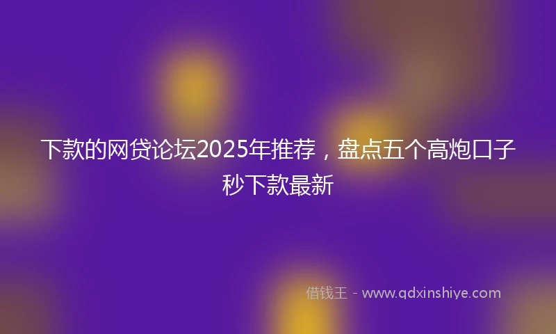 下款的网贷论坛2025年推荐，盘点五个高炮口子秒下款最新