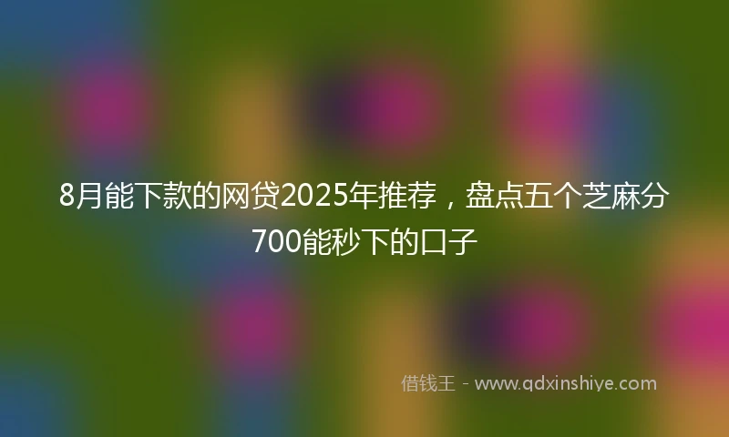 8月能下款的网贷2025年推荐，盘点五个芝麻分700能秒下的口子