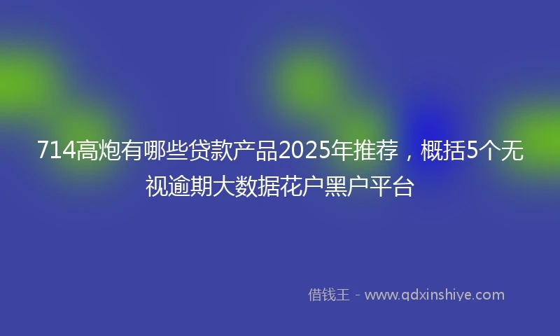 714高炮有哪些贷款产品2025年推荐，概括5个无视逾期大数据花户黑户平台