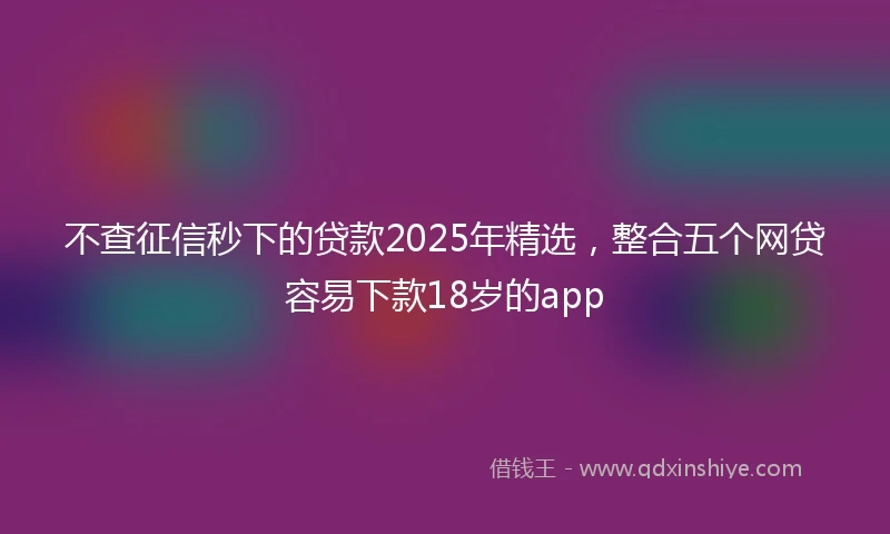 不查征信秒下的贷款2025年精选，整合五个网贷容易下款18岁的app