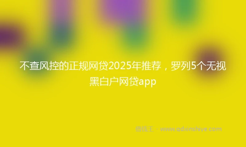 不查风控的正规网贷2025年推荐，罗列5个无视黑白户网贷app