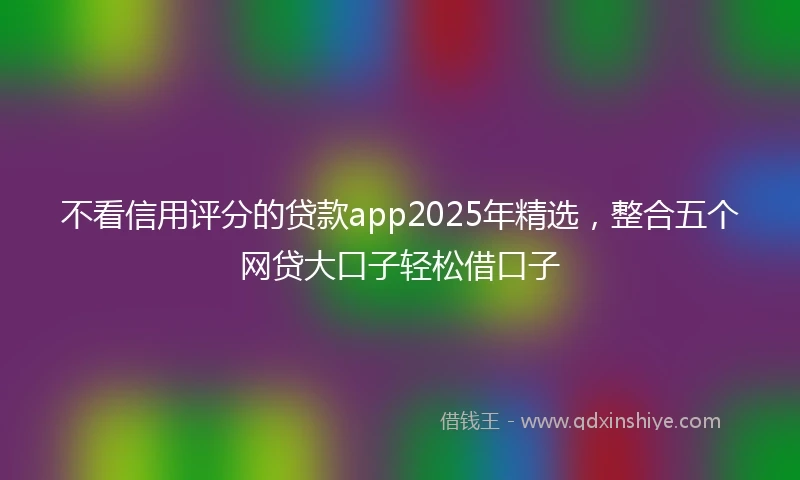 不看信用评分的贷款app2025年精选，整合五个网贷大口子轻松借口子