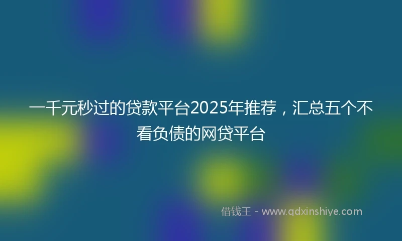 一千元秒过的贷款平台2025年推荐，汇总五个不看负债的网贷平台