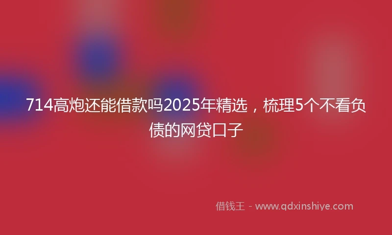 714高炮还能借款吗2025年精选，梳理5个不看负债的网贷口子