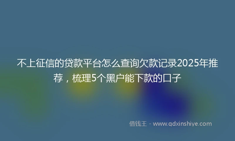 不上征信的贷款平台怎么查询欠款记录2025年推荐，梳理5个黑户能下款的口子