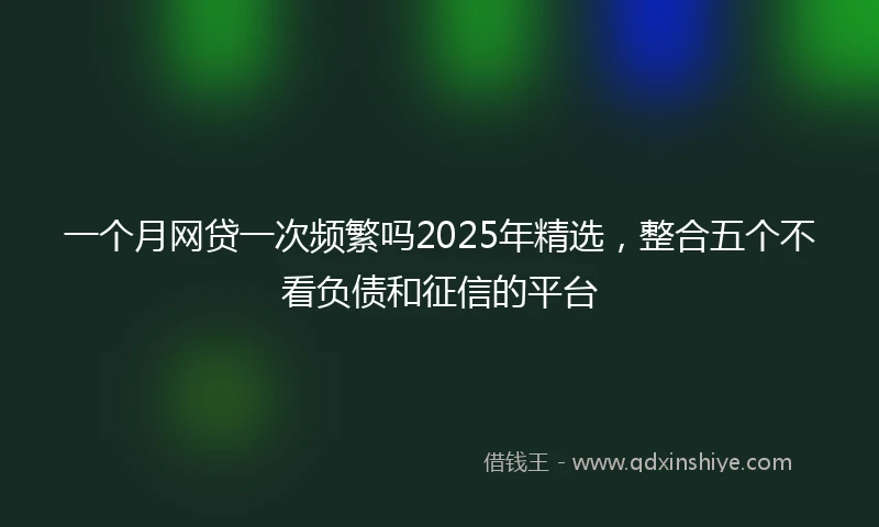 一个月网贷一次频繁吗2025年精选，整合五个不看负债和征信的平台