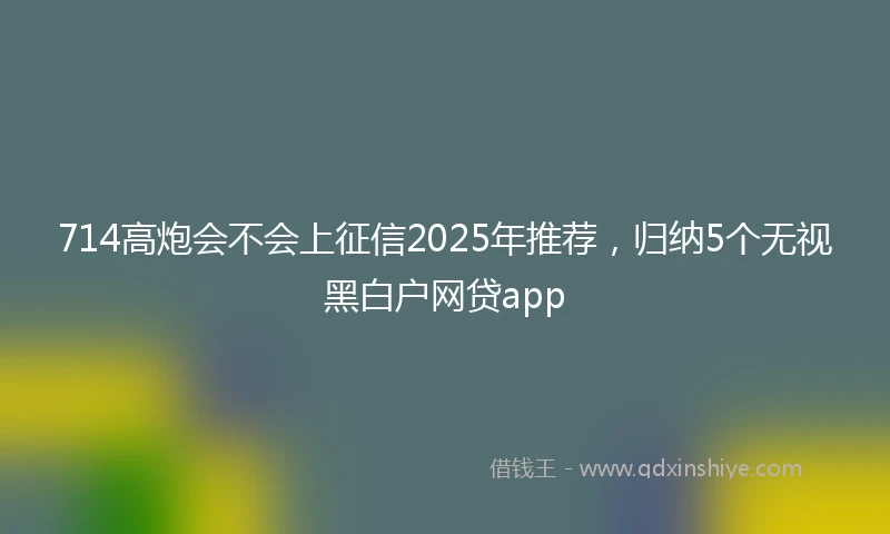 714高炮会不会上征信2025年推荐，归纳5个无视黑白户网贷app