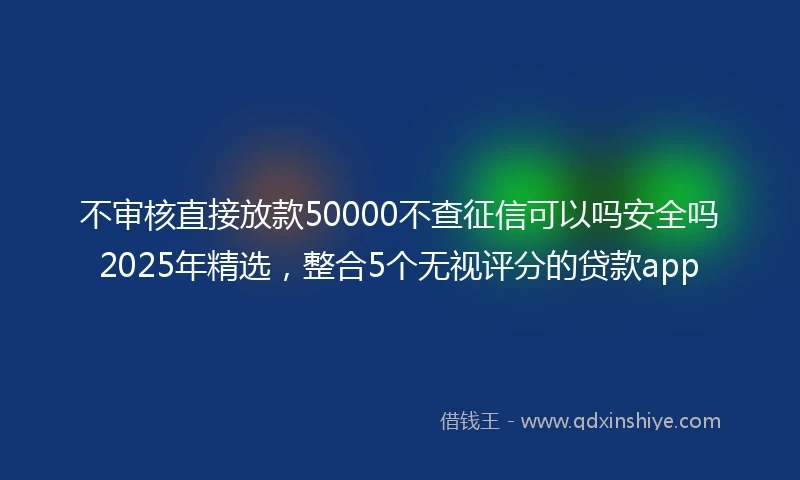 不审核直接放款50000不查征信可以吗安全吗2025年精选，整合5个无视评分的贷款app
