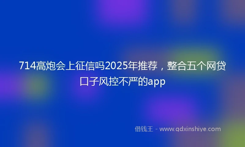 714高炮会上征信吗2025年推荐，整合五个网贷口子风控不严的app