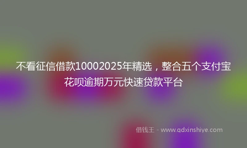 不看征信借款10002025年精选，整合五个支付宝花呗逾期万元快速贷款平台
