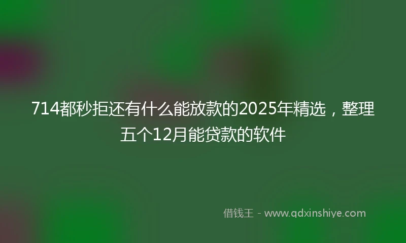 714都秒拒还有什么能放款的2025年精选，整理五个12月能贷款的软件