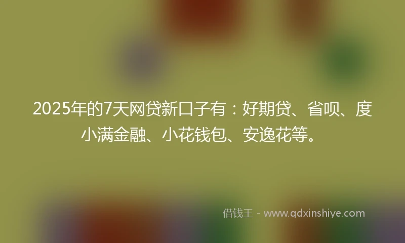 2025年的7天网贷新口子有：好期贷、省呗、度小满金融、小花钱包、安逸花等。
