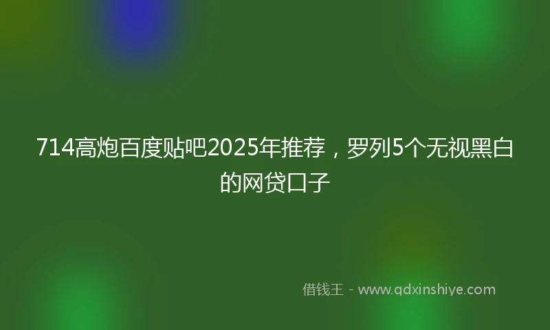 714高炮百度贴吧2025年推荐，罗列5个无视黑白的网贷口子
