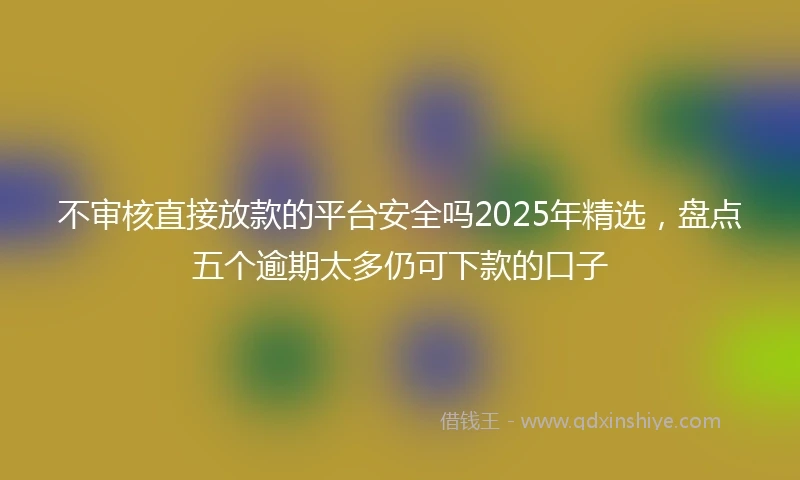 不审核直接放款的平台安全吗2025年精选，盘点五个逾期太多仍可下款的口子