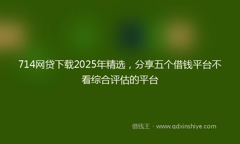 714网贷下载2025年精选，分享五个借钱平台不看综合评估的平台