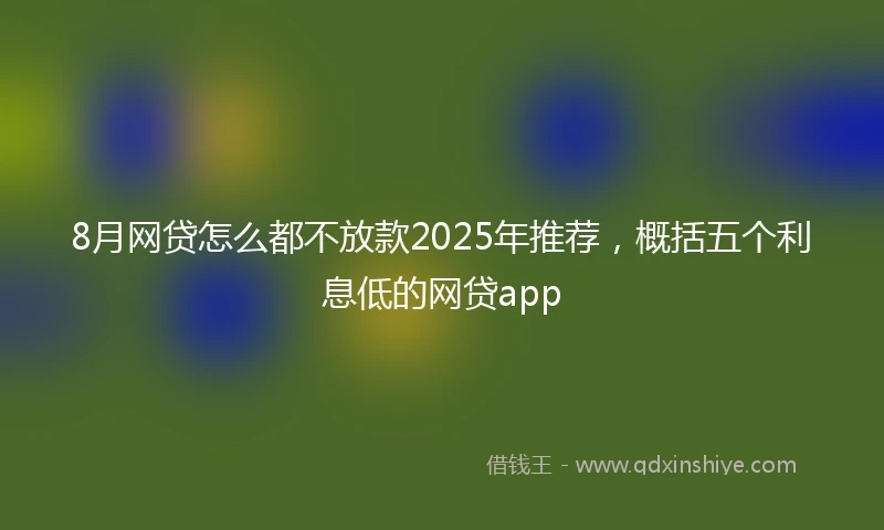 8月网贷怎么都不放款2025年推荐，概括五个利息低的网贷app