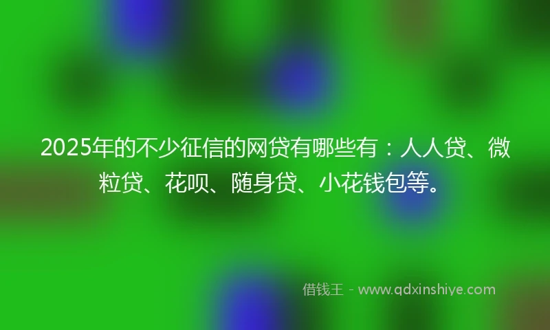 2025年的不少征信的网贷有哪些有：人人贷、微粒贷、花呗、随身贷、小花钱包等。