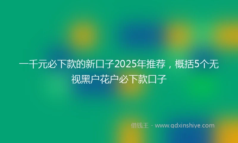 一千元必下款的新口子2025年推荐，概括5个无视黑户花户必下款口子