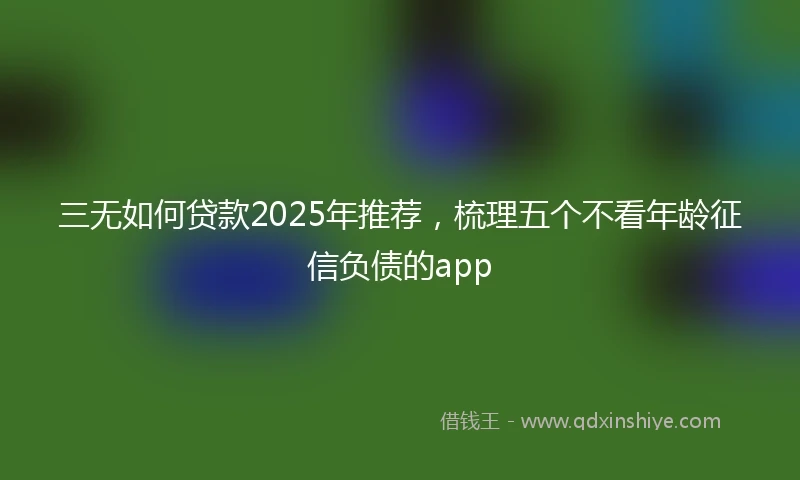 三无如何贷款2025年推荐，梳理五个不看年龄征信负债的app