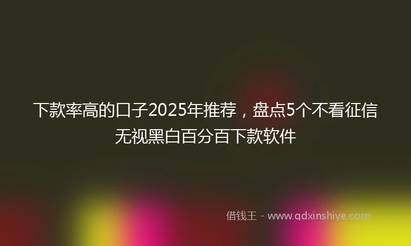 下款率高的口子2025年推荐，盘点5个不看征信无视黑白百分百下款软件