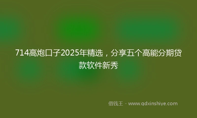 714高炮口子2025年精选，分享五个高能分期贷款软件新秀