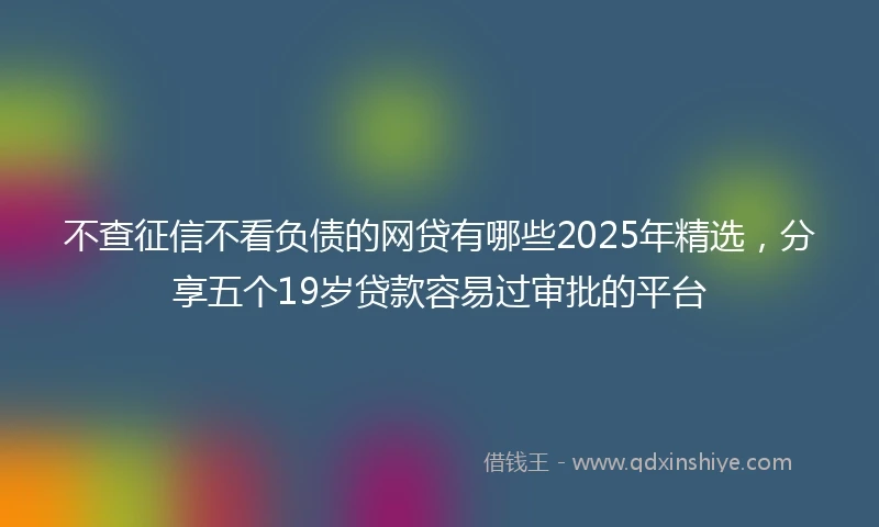 不查征信不看负债的网贷有哪些2025年精选，分享五个19岁贷款容易过审批的平台