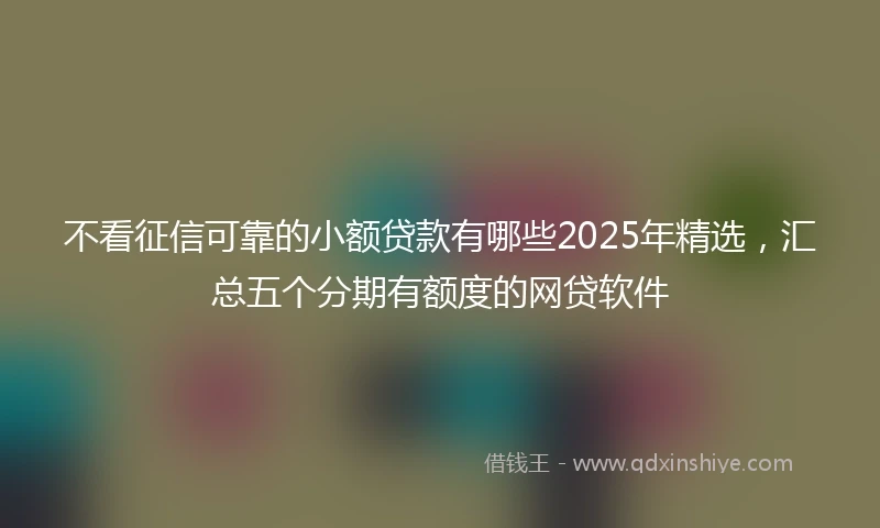 不看征信可靠的小额贷款有哪些2025年精选，汇总五个分期有额度的网贷软件