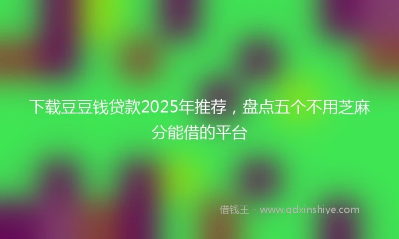 下载豆豆钱贷款2025年推荐，盘点五个不用芝麻分能借的平台